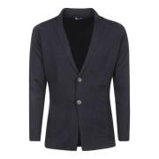 Blauwe Merino Wol Revers Vest Jas Filippo De Laurentiis , Blue , Heren