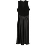 Zwarte Jurk met Ingebouwd Vest Liu Jo , Black , Dames