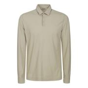 Ice Cotton Lange Mouw Polo Shirt Zanone , Beige , Heren