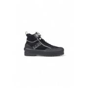 Zwarte Veterschoenen met Rubberen Zool Superga , Black , Dames