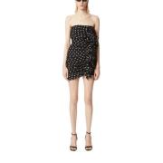 Polka Dot Mini Jurk Korte Mouw Nina Ricci , Black , Dames