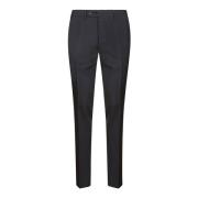 Wollen flanellen zakelijke broek Canali , Blue , Heren