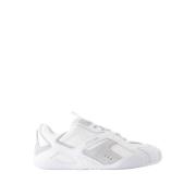 Witte Leren Sneakers - Ronde Neus Versace , White , Heren