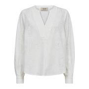 Elegante kanten blouse met pofmouwen MOS Mosh , White , Dames