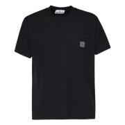 Zwarte T-shirts en Polos met Zak Stone Island , Black , Heren