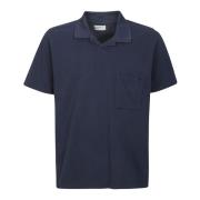 Katoenen polo met korte mouwen en logo Universal Works , Blue , Heren