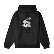 Hoodie met voorzak en schrijven Rassvet , Black , Heren