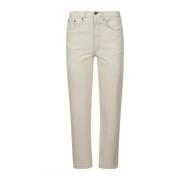 Contrast Gestikte Denim Broek A.p.c. , Beige , Dames