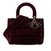 Pre-owned Velvet handbags Dior Vintage , Red , Dames