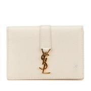 Pre-owned Leather wallets Saint Laurent Vintage , White , Dames