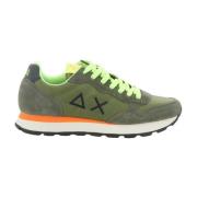 Heren Khaki Fluo Sneakers Sun68 , Green , Heren