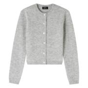 Wollen Cardigan Millie Knoopsluiting A.p.c. , Gray , Dames