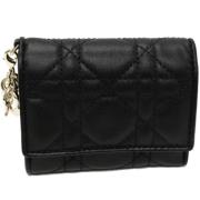 Pre-owned Leather wallets Dior Vintage , Black , Dames