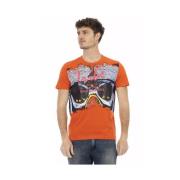 Action Oranje Katoenen T-shirt voor Mannen Trussardi , Orange , Heren