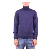 Merino Denim Sweaters Roberto Collina , Blue , Heren