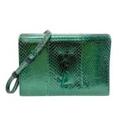 Pre-owned Leather shoulder-bags Saint Laurent Vintage , Green , Dames