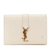 Pre-owned Leather wallets Yves Saint Laurent Vintage , White , Dames