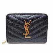 Pre-owned Leather wallets Yves Saint Laurent Vintage , Black , Dames