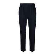 Blauwe Katoenen Lange Broek Brunello Cucinelli , Blue , Dames