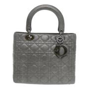 Pre-owned Leather handbags Dior Vintage , Gray , Dames