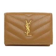 Pre-owned Leather wallets Saint Laurent Vintage , Brown , Dames