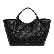 Eenvoudige Tote Bag met Logo Emporio Armani , Black , Dames