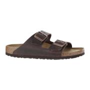 Suède Kurk Sandalen met Gesp Sluiting Birkenstock , Brown , Heren