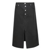 Vintage Noir Delavé Straight Cut Rok A.p.c. , Black , Dames