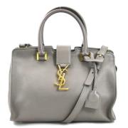 Pre-owned Leather handbags Saint Laurent Vintage , Gray , Dames