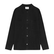 Gekookt Merinowol Overshirt in Zwart Nn07 , Black , Heren