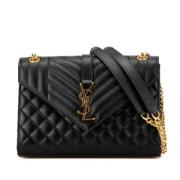 Pre-owned Leather handbags Saint Laurent Vintage , Black , Dames