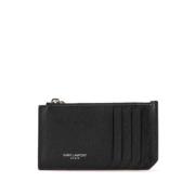 Pre-owned Leather wallets Yves Saint Laurent Vintage , Black , Dames