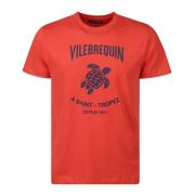 Bedrukt Katoenen Ronde Hals T-Shirt Vilebrequin , Red , Heren