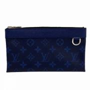 Pre-owned Leather clutches Louis Vuitton Vintage , Blue , Dames