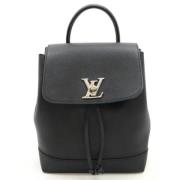 Pre-owned Leather backpacks Louis Vuitton Vintage , Black , Dames