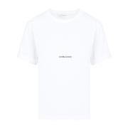 Katoenen Logo T-shirt Saint Laurent , White , Dames