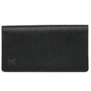 Pre-owned Leather wallets Louis Vuitton Vintage , Black , Heren