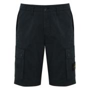 Navy Blauwe Katoenen Shorts Stone Island , Blue , Heren