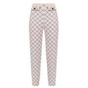 Diamant Flared Broek Elisabetta Franchi , Beige , Dames