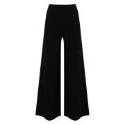 Zwarte Viscose Wijde Pijp Broek Liviana Conti , Black , Dames