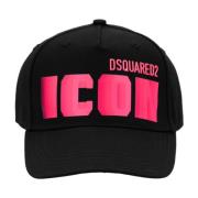 Iconische Baseballpet met Gesp Sluiting Dsquared2 , Black , Unisex