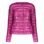 Jas met logo detail en zakken Herno , Pink , Dames