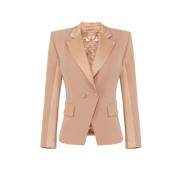 Satin Revers Crepe Jas Elisabetta Franchi , Beige , Dames