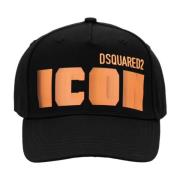 Icon Baseballpet met gesp sluiting Dsquared2 , Black , Unisex