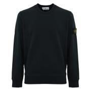 Blauwe Biologisch Katoen Logo Sweater Stone Island , Blue , Heren