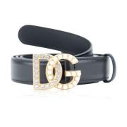 Dames gesp riem met kristallen Dolce & Gabbana , Black , Dames