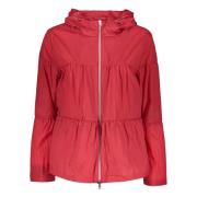 Gewatteerde Techno Fabric Jas met Capuchon Herno , Red , Dames