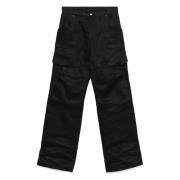 Zwarte Linnen Cargo Jeans Gemaakt in Italië Rick Owens , Black , Heren