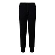 Zwarte Geribbelde Wol Kasjmier Broek Dolce & Gabbana , Black , Heren