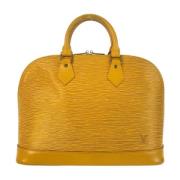 Pre-owned Leather handbags Louis Vuitton Vintage , Yellow , Dames